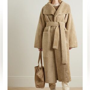 Toteme belted shearling teddy coat